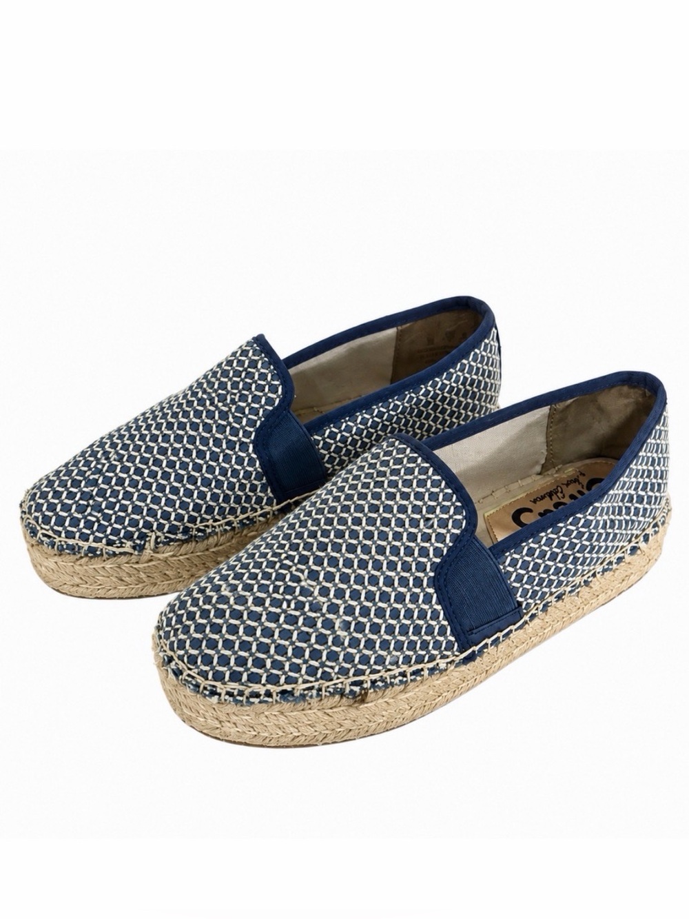 Circus by Sam Edelman Blue Woven Espadrille Slip-On Shoes Sz 8